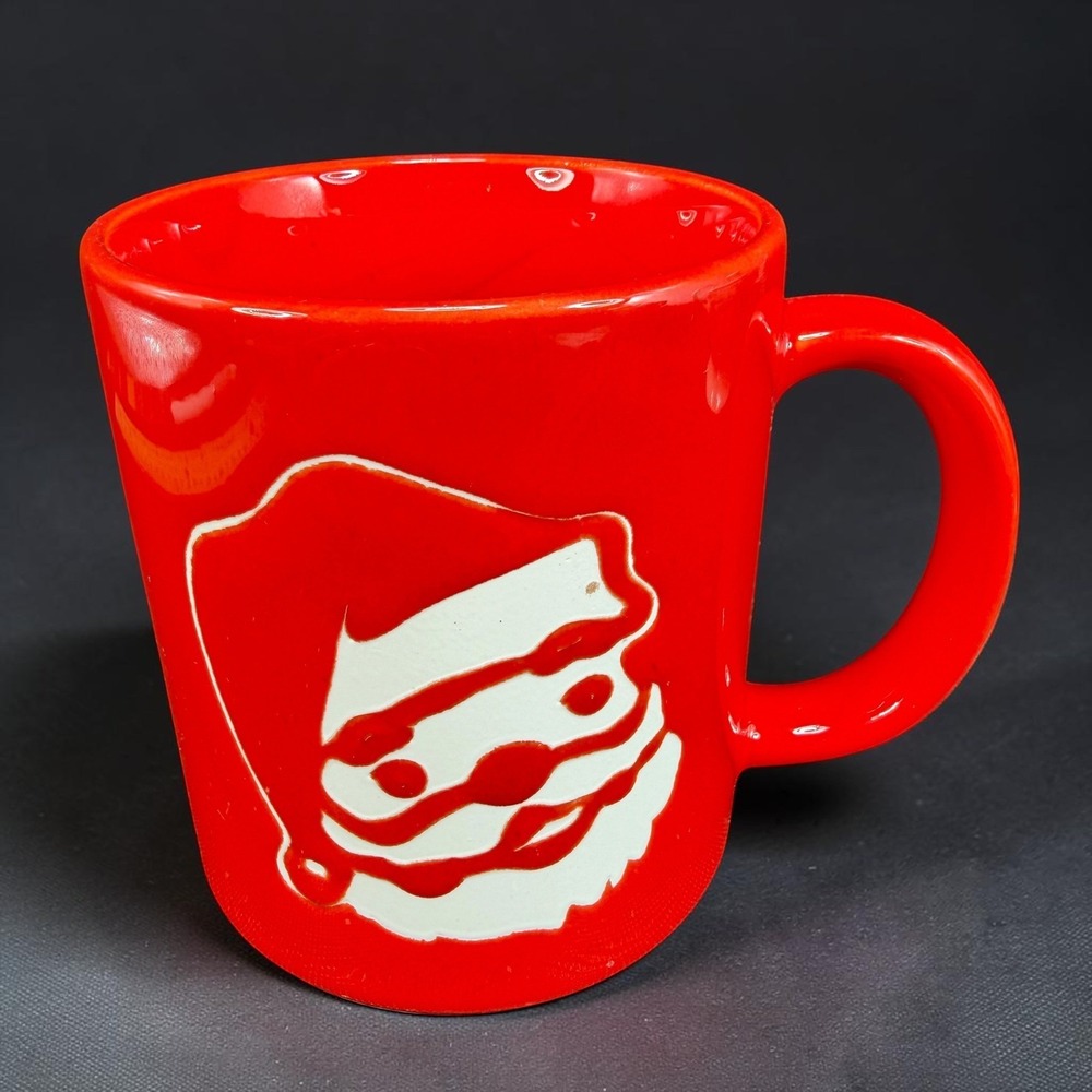 Vintage Red Santa Claus Ceramic‎ Coffee Mug Holiday Christmas Cup 2349 4in